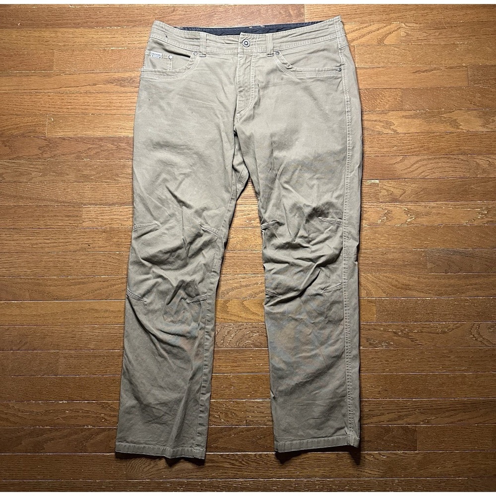 Kuhl Kanvus Jean Men's Brown Vintage Patina Dye Size 36x32 Outdoor Hiking Pants